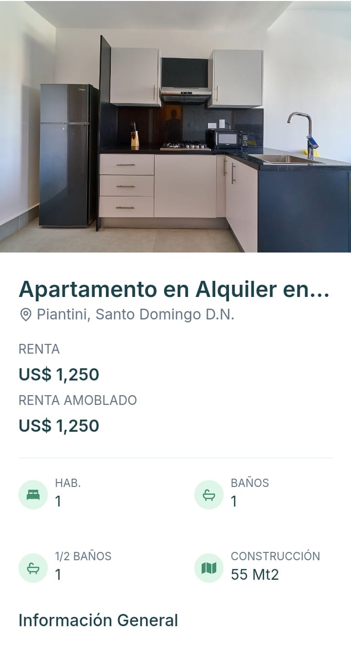 apartamentos - ALQUILO Apartamento en Piantini  🟡 1 habitación   3