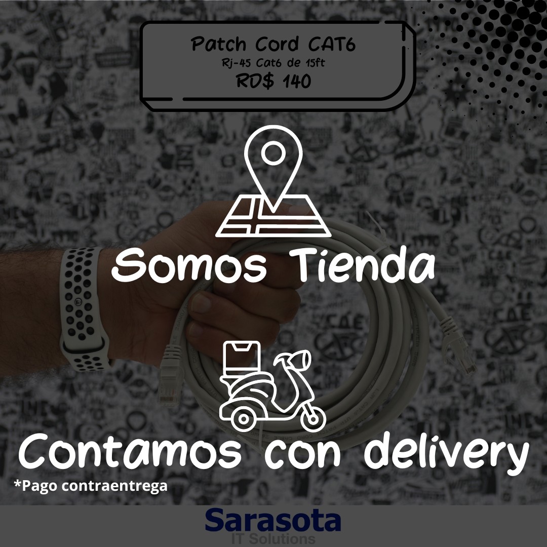 accesorios para electronica - Patch Cord RJ45 CAT6 de 15 pies (Somos Sarasota) 1