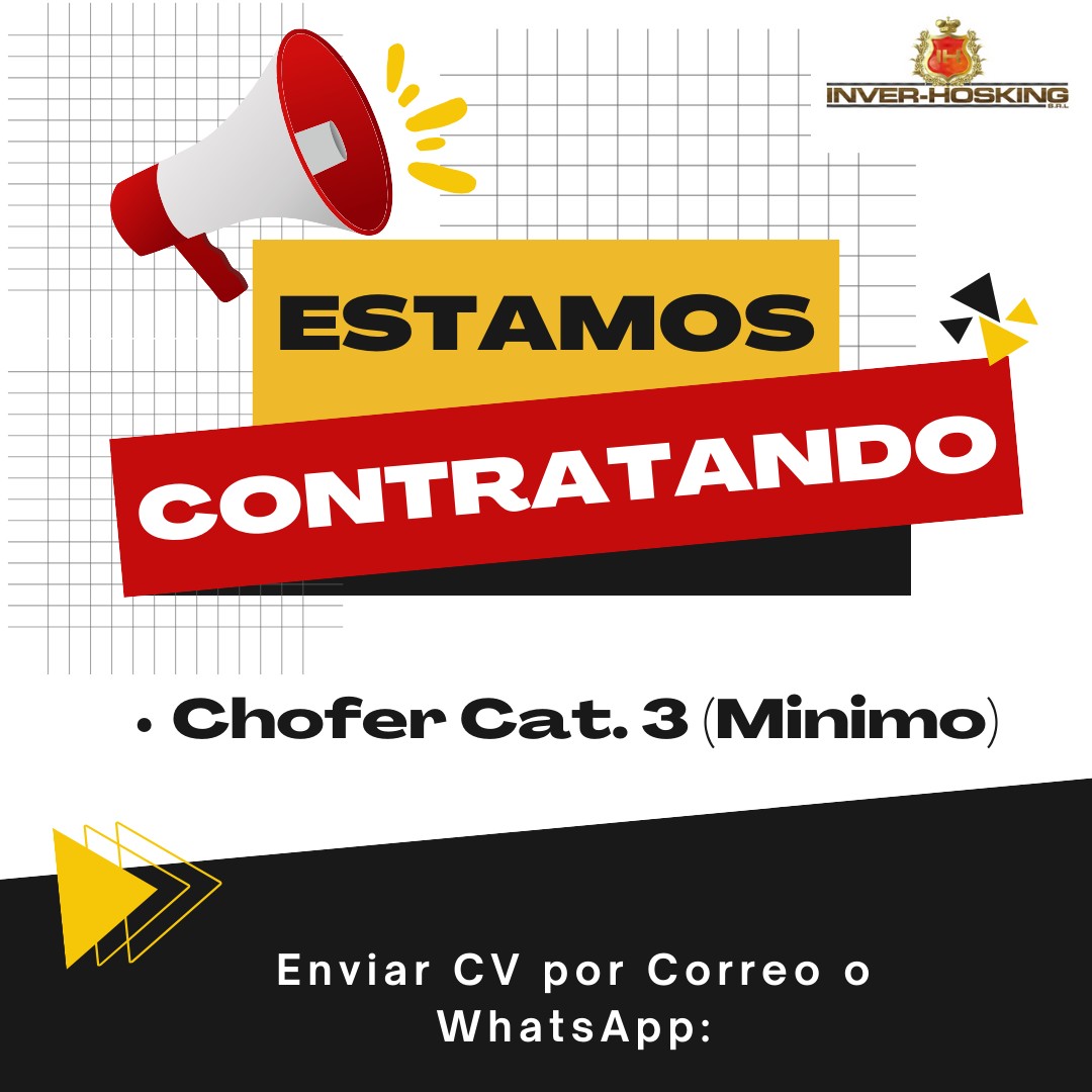 empleos disponibles - Chofer Cat. 3 o 4