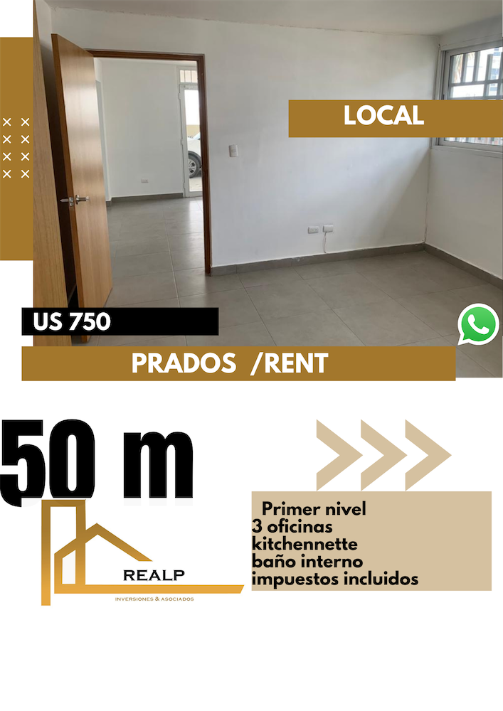 oficinas y locales comerciales - De oportunidad local de 50m en 750 usd 0