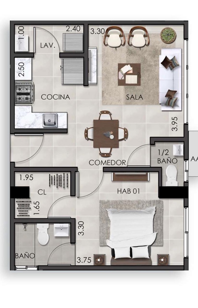 apartamentos - Apartamento en Evaristo venta  3