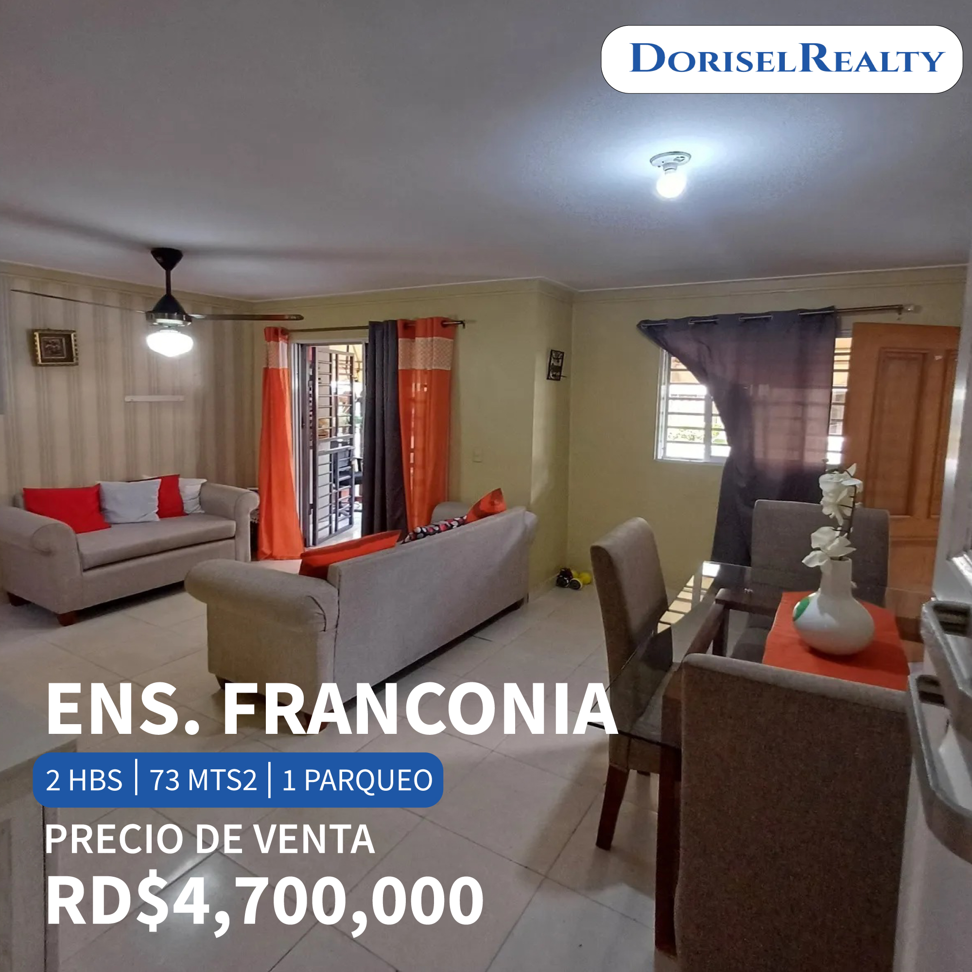 apartamentos - VENTA DE HERMOSO APARTAMENTO EN ENS. FRANCONIA