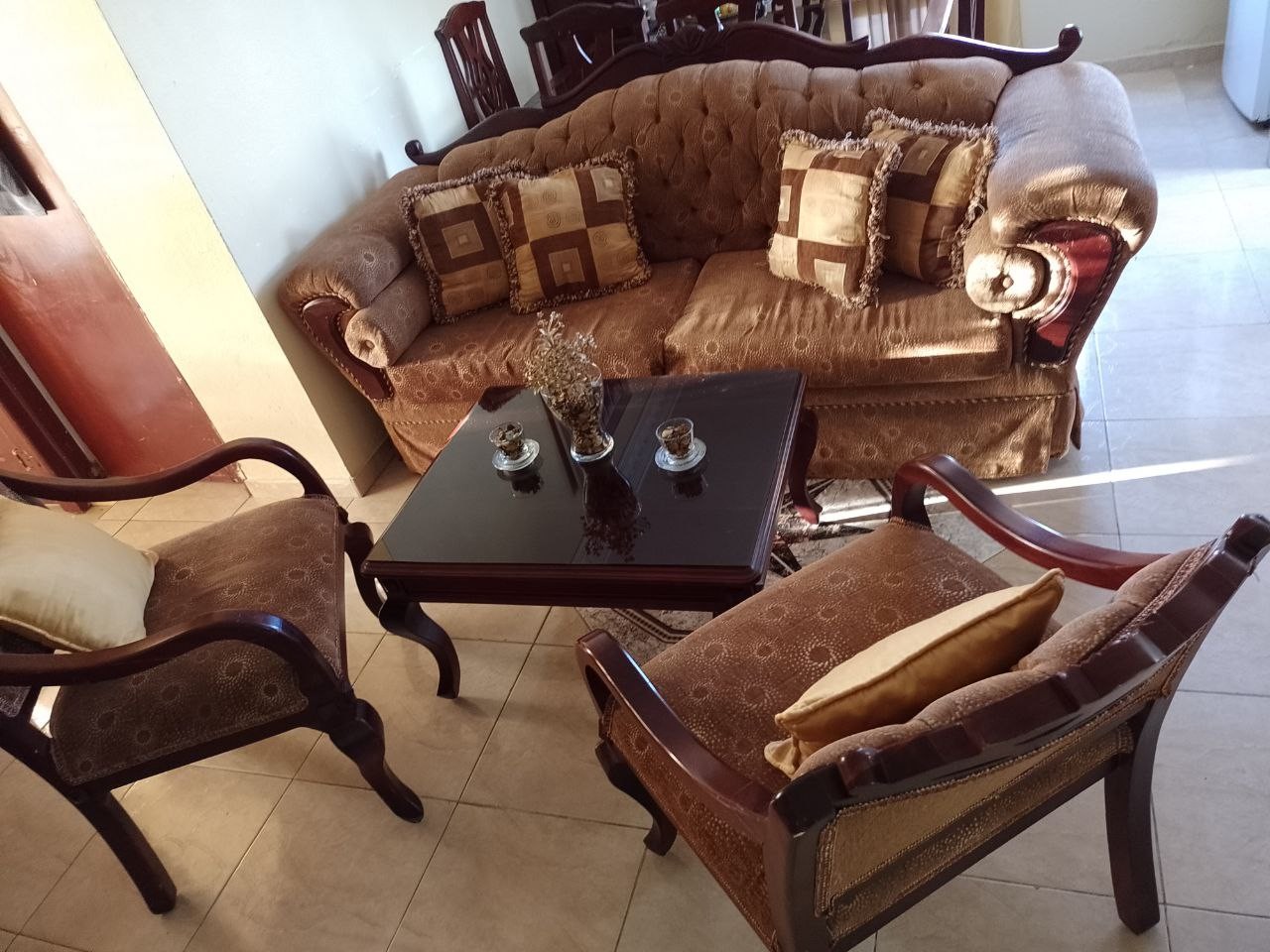 muebles y colchones - Juego de Muebles en Caoba Completo. 