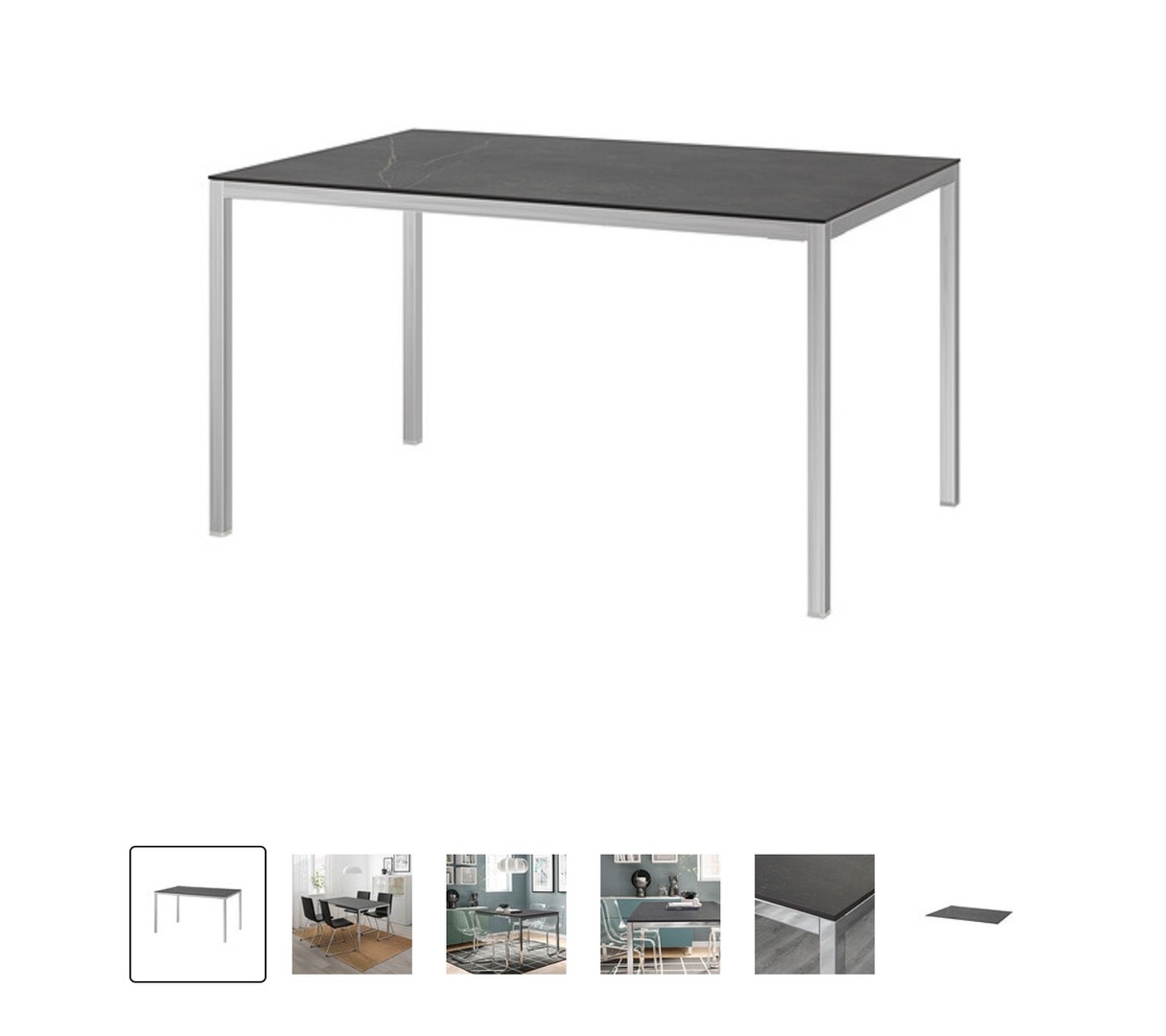 muebles y colchones - mesa de comedor cuadrada con base y vidrio de 8 comensales sin sillas 0