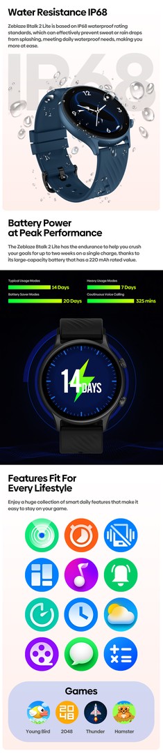 otros electronicos - Reloj inteligente Zeblaze Btalk 2 LITE - Smartwatch élite resistente al agua 6