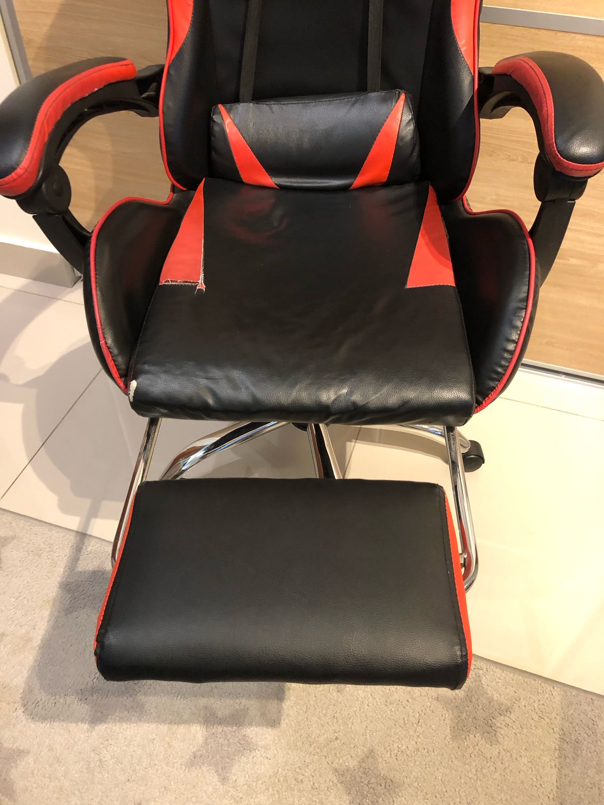 muebles y colchones - SILLA GAMER ROJO Y NEGRO 3