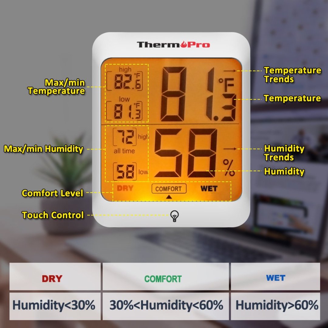 equipos profesionales - Termohigrómetro Digital Mod. Tp-53 Termómetro y higrómetro ThermoPro 3