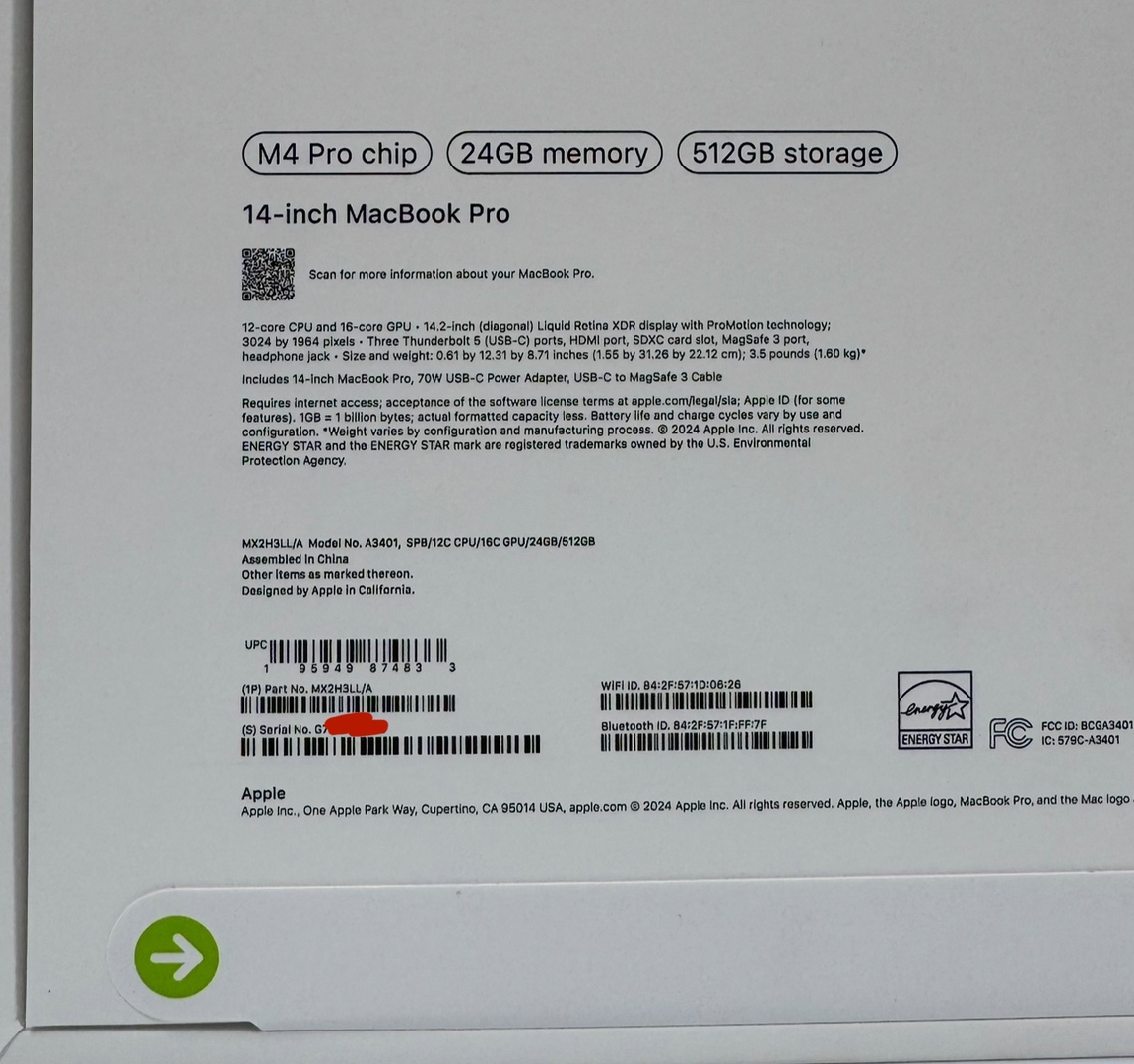 computadoras y laptops - MacBook Pro M4 Pro 14 Pulgadas 24GB RAM 512GB SSD SELLADAS 1