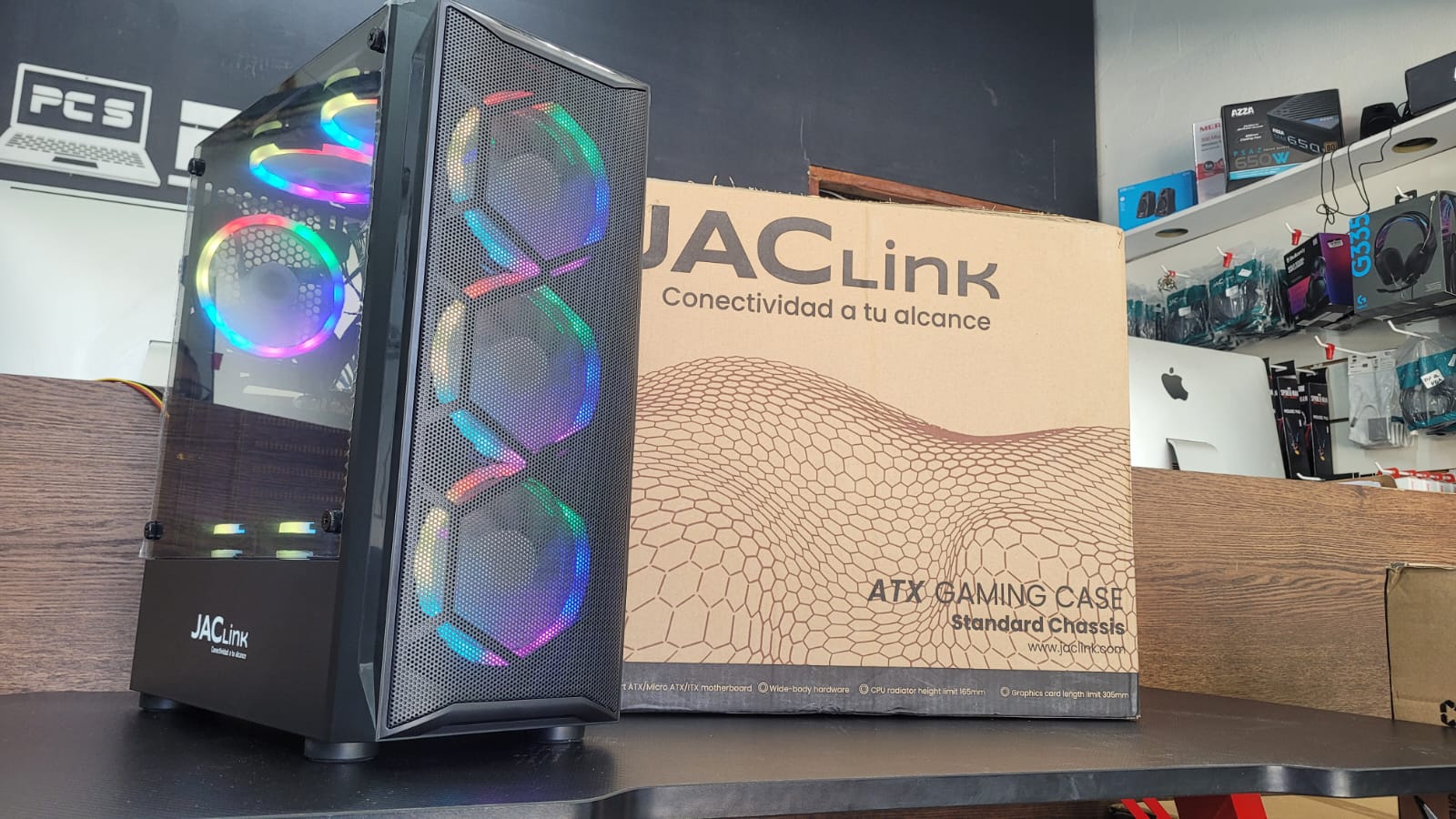 computadoras y laptops - CASE GAMING ATX JACLINK INCLUYE 8 VENTILADORES RGB 3