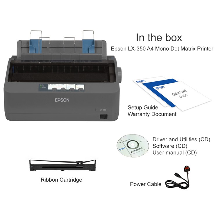 computadoras y laptops - Impresora Epson LX-350 Matricial Paralelo-USB (C11CC24001) 1