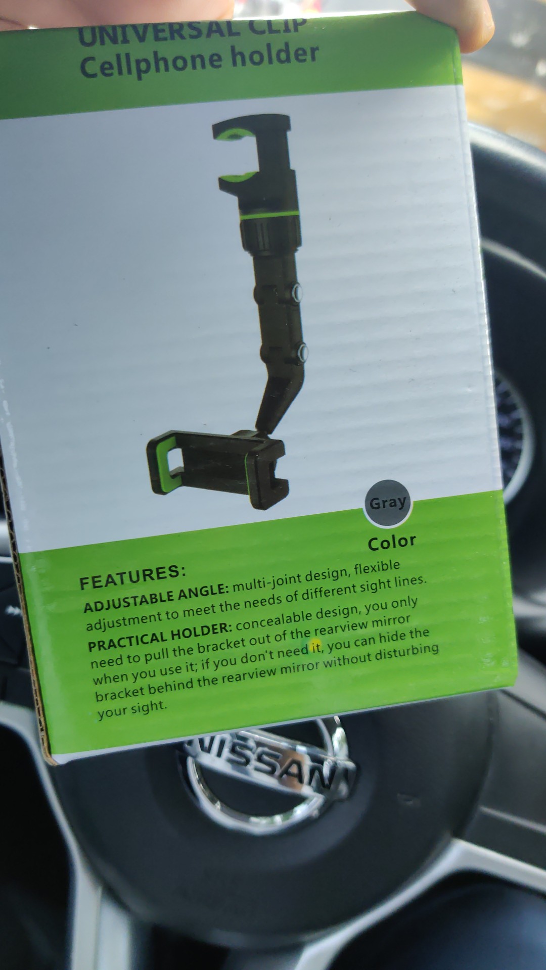 accesorios para electronica - Holder de carro para teléfono, porta teléfono de retrovisor giro de 360° 4