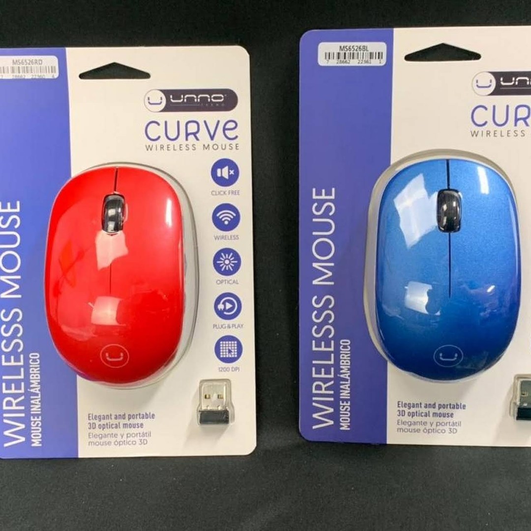 computadoras y laptops - MOUSE INALAMBRICO CURVE COLOR AZUL,ROJO 