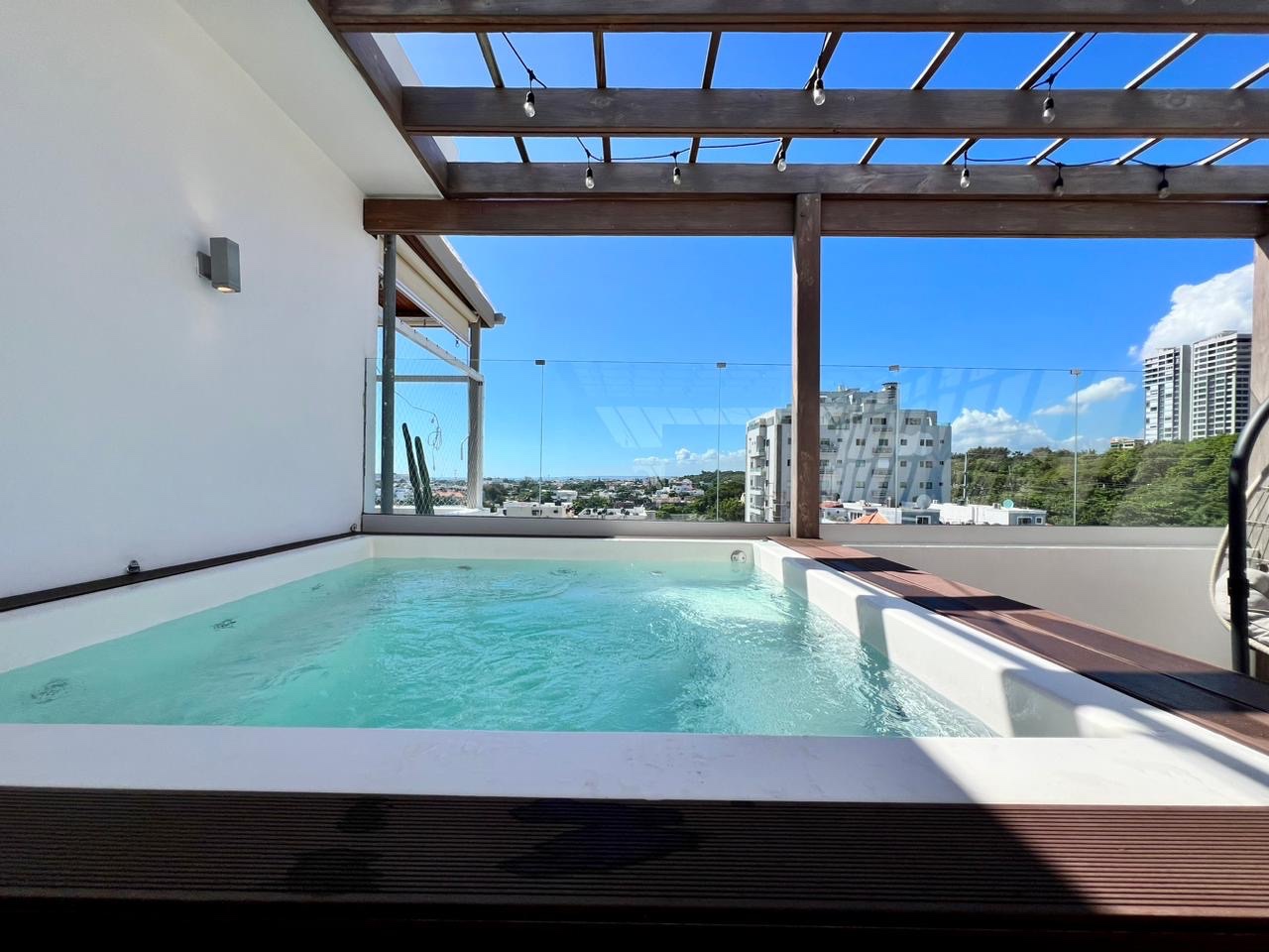 penthouses - Independencia Penthouse, terraza con jacuzzi  Vista al mirador sur 