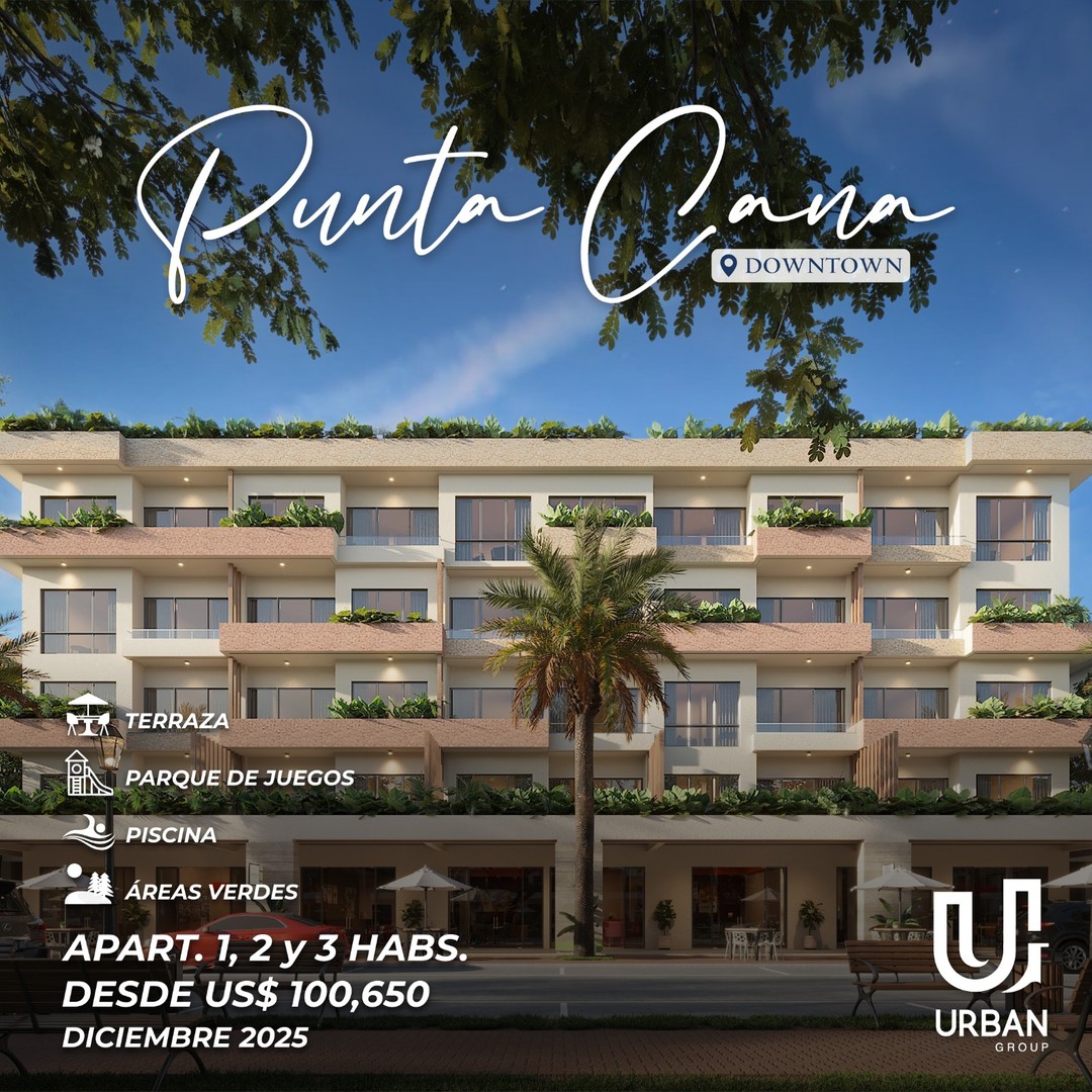 apartamentos - Apartamentos de 1, 2 y 3 Habs desde US$100,650 En Downtown Punta Cana 1