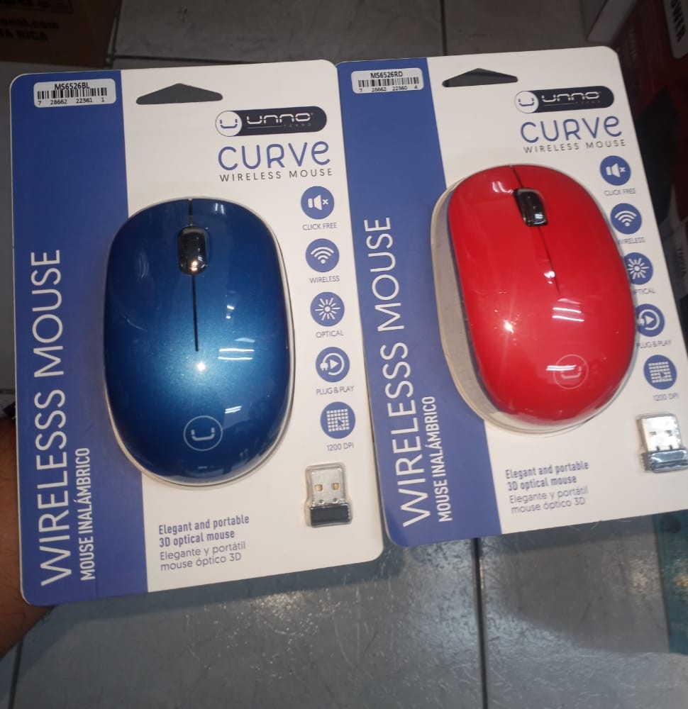 computadoras y laptops - MOUSE INALAMBRICO CURVE COLOR AZUL,ROJO  1