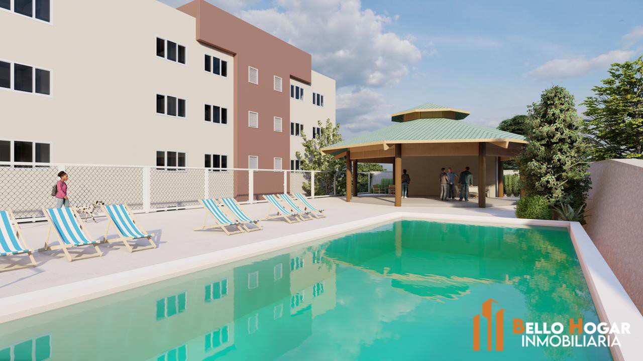 apartamentos - Hermoso apartamento en proyecto con piscina, con mantenimiento incluido. 4