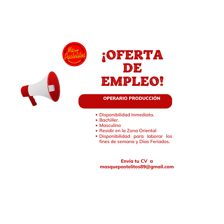 empleos disponibles - operario de produccion