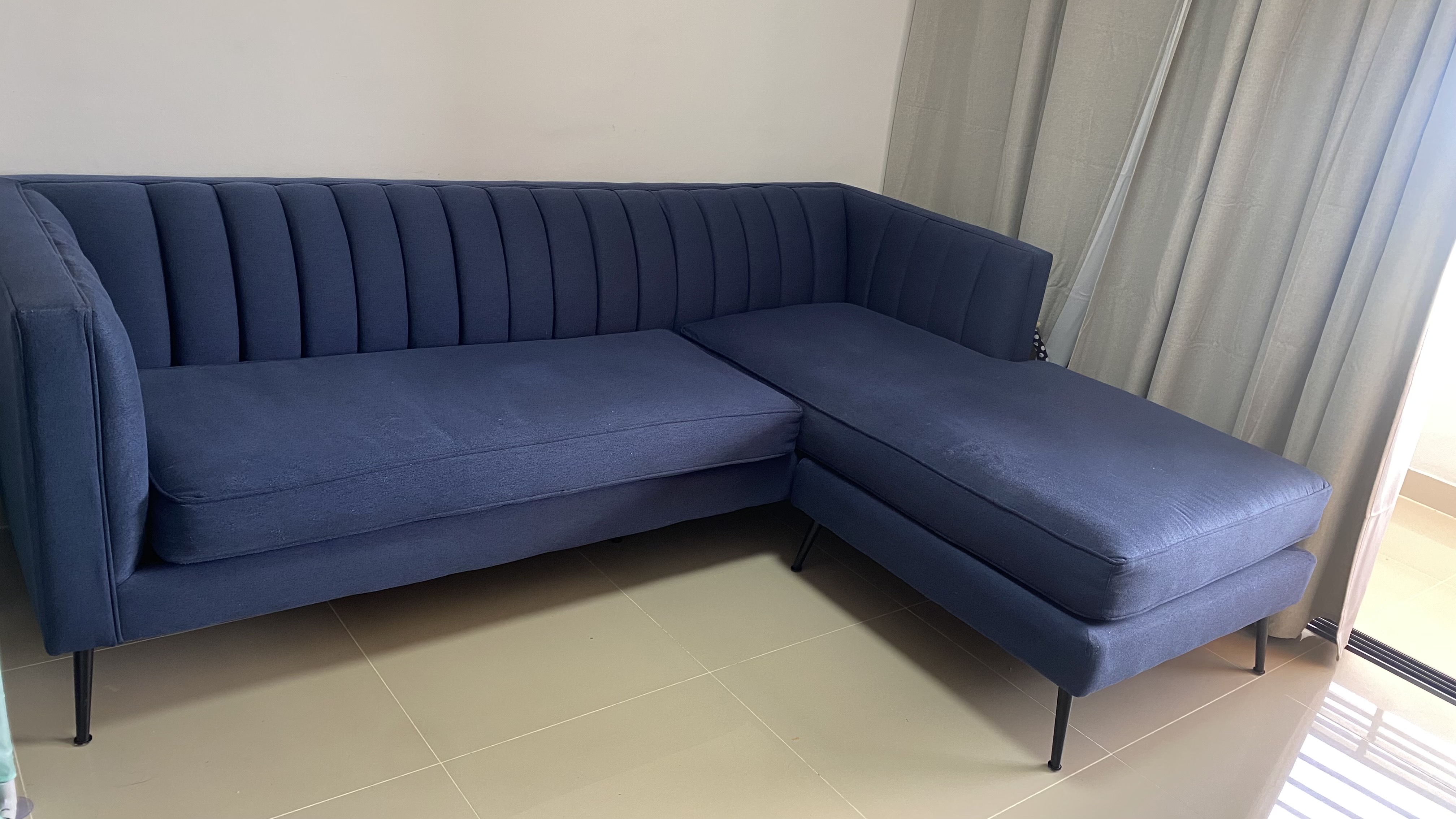 muebles y colchones - Sofá en L Azul $28,000 NEGOCIABLE