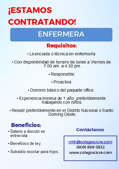 empleos disponibles - ENFERMERA 