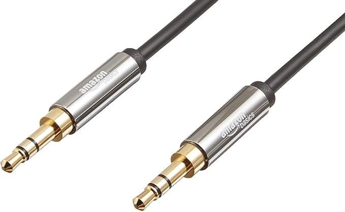 accesorios para electronica - Adatador Amazon Basics cable de audio auxiliar de 0.138 in para altavoz estéreo