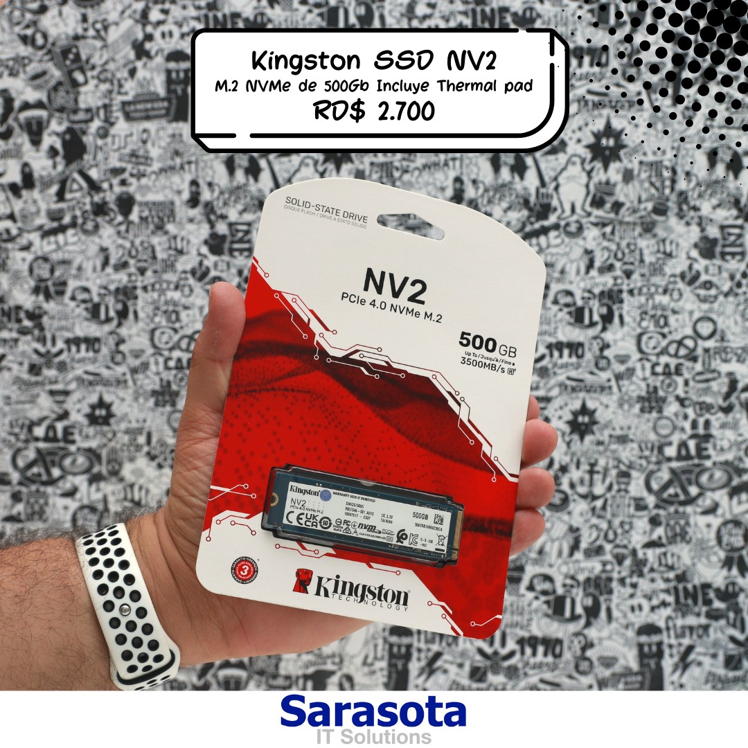 accesorios para electronica - Kingston SSD NV2 NVMe m.2 de 500Gb + Regalo