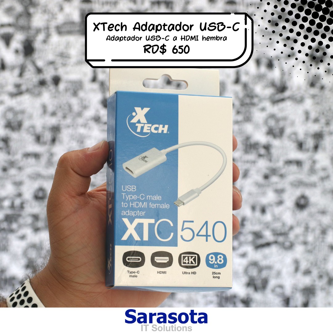 accesorios para electronica - Adaptador USB-C a HDMI hembra Xtech