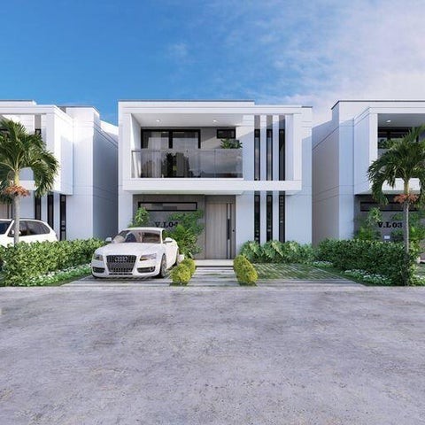 casas - Proyecto en venta Punta Cana #23-1652 tres dormitorios, jardín privado con pisci 6