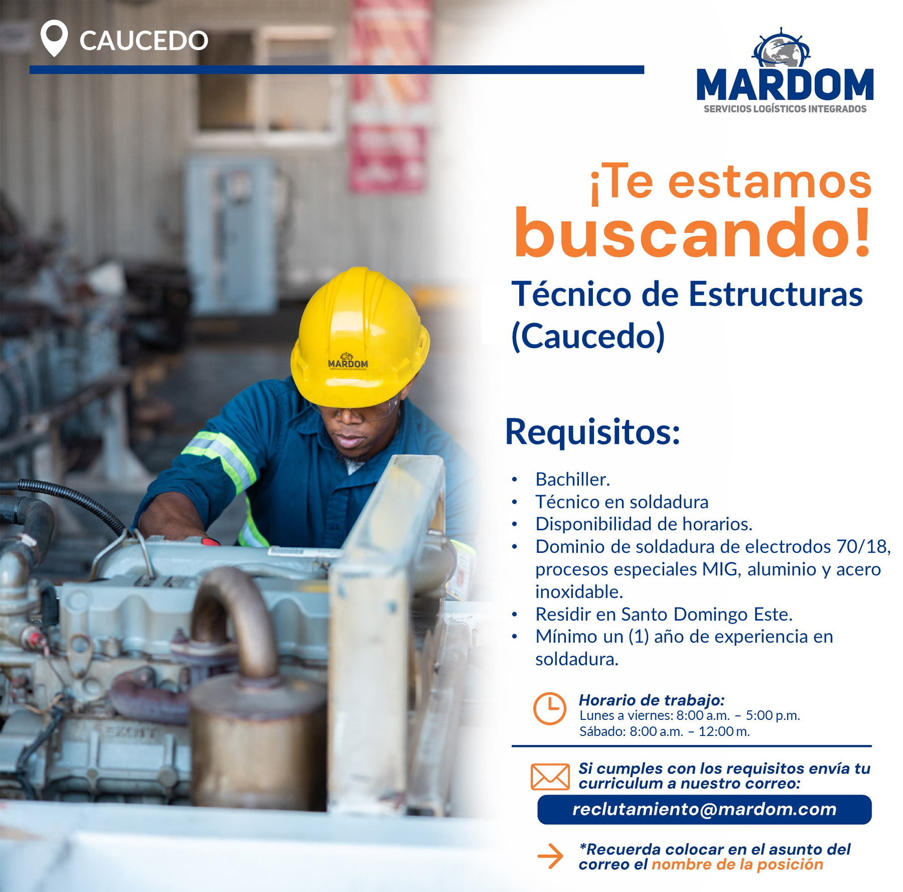 empleos disponibles - Tecnico en Soldadura Caucedo 0