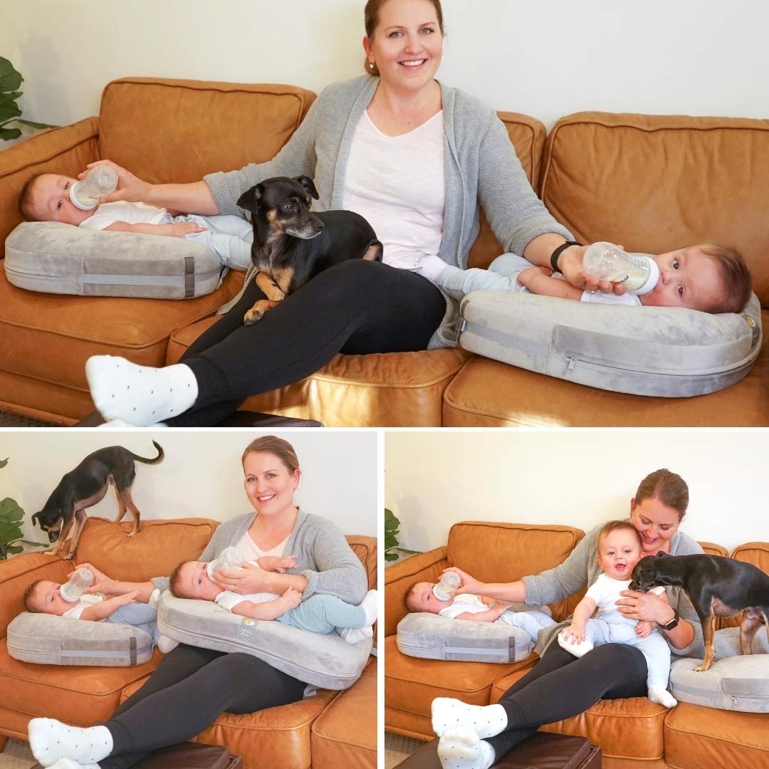 cuidado y nutricion - Almohada de lactancia twingo para mellizos , gemelos , 2 bebés. 1