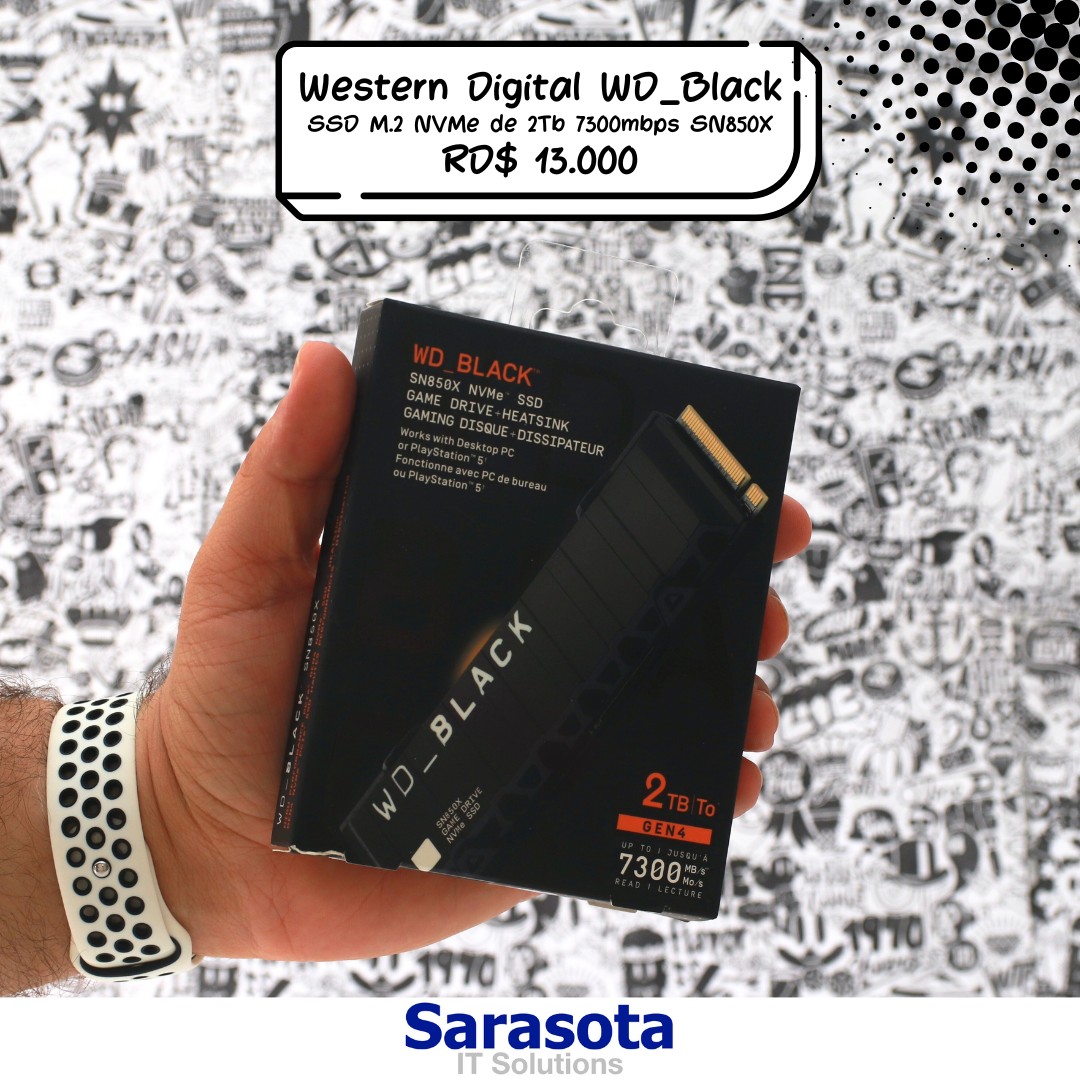 accesorios para electronica - SSD Western Digital WD Black SN850X de 2Tb para PC Gamer PS5