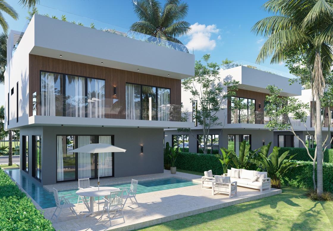 casas vacacionales y villas - PROYECTO DE VILLAS DE 2 Y 3 HABITACIONES EN VISTA CANA PUNTA CANA 1