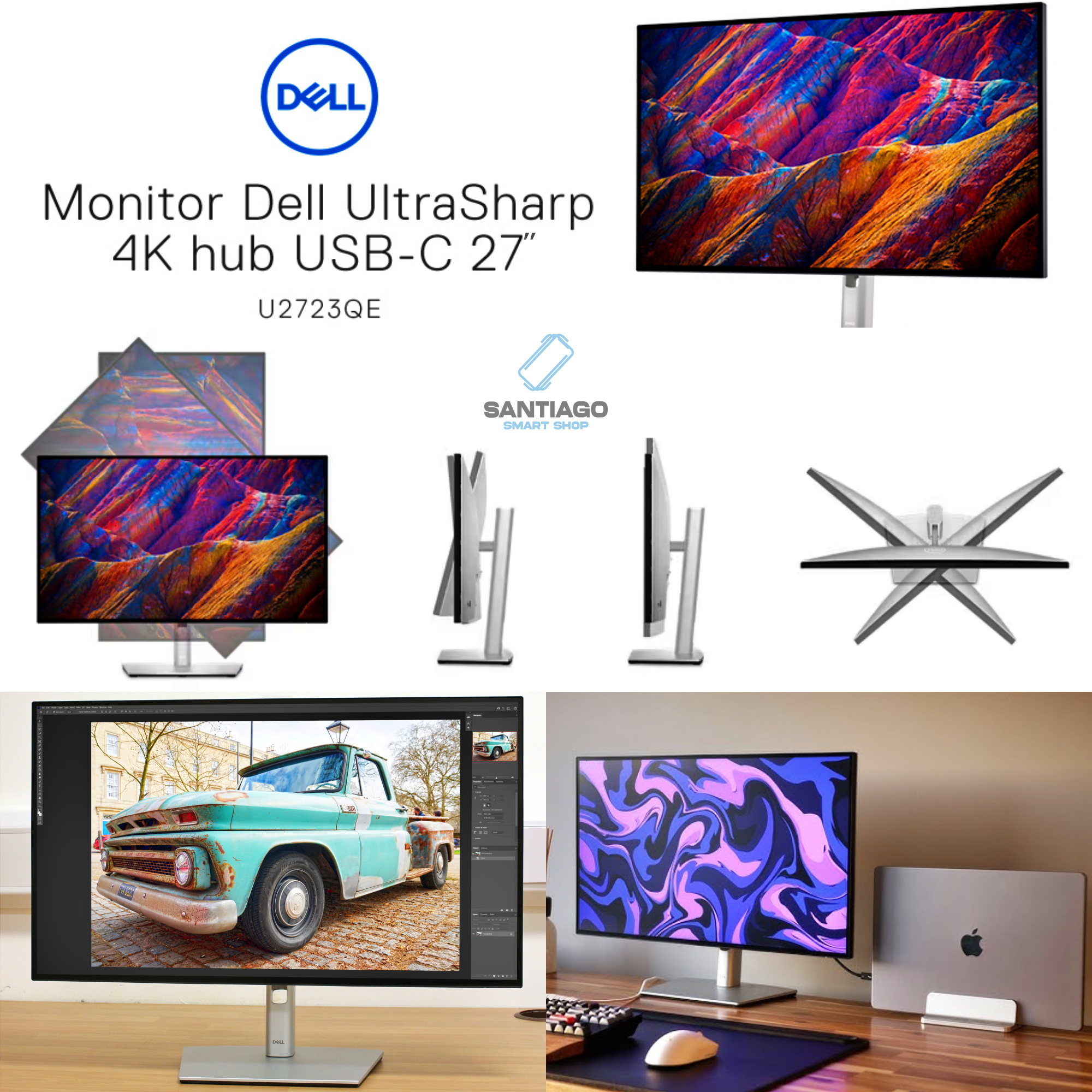 computadoras y laptops - Monitor Dell UltraSharp 27 4K USB-C