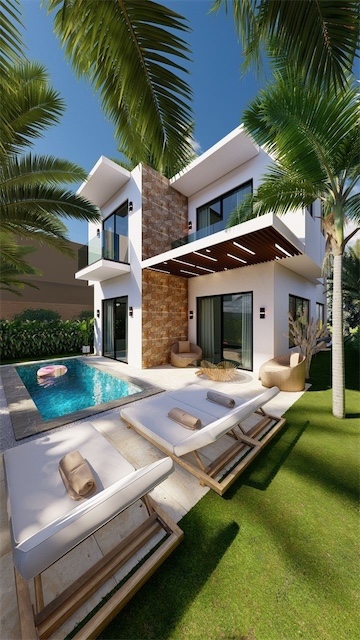 casas vacacionales y villas - Venta de Villa con piscina en punta cana zona turística 0