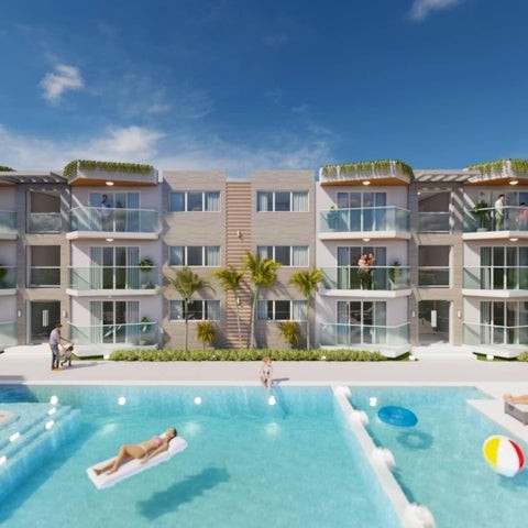 apartamentos - Proyecto en venta Punta Cana #22-2201 un dormitorio, excelentes áreas sociales.