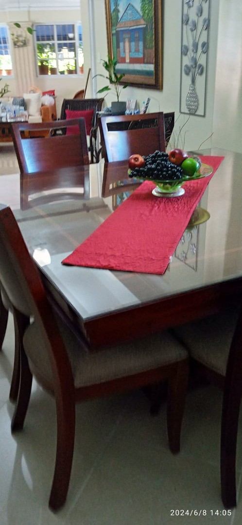 muebles y colchones - JUEGO DE COMEDOR DE 8 SILLAS EN CAOBA 
