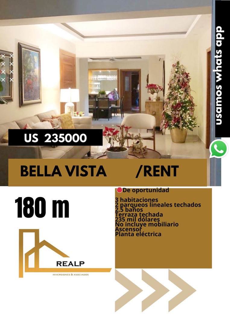 apartamentos - Apartamento en venta bella vista 