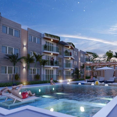 apartamentos - Proyecto en venta Punta Cana #22-2201 un dormitorio, excelentes áreas sociales. 1