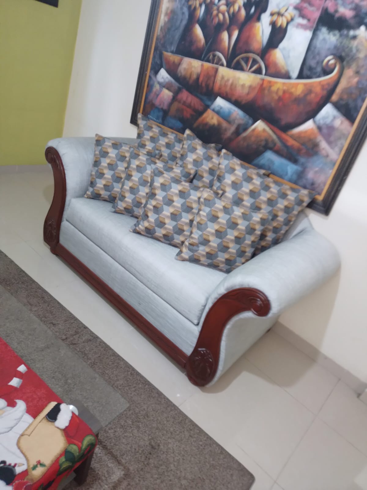 muebles y colchones - Vendo juego de muebles tapizados y de caoba