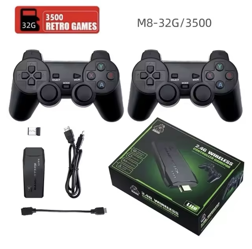 consolas y videojuegos - Consola de videojuegos M8, mando inalámbrico Dual,