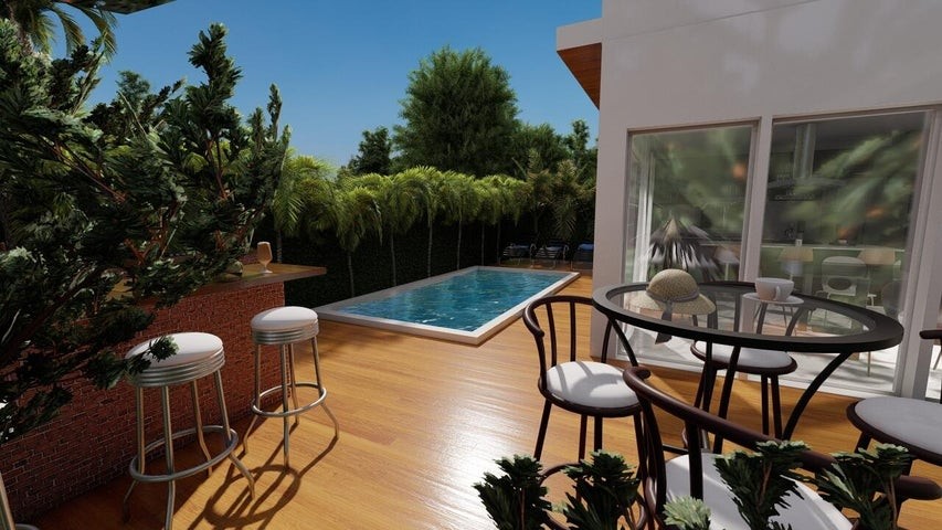casas - Proyecto en venta Punta Cana 24-1338 tres dormitorios, piscina, parqueos.
 6