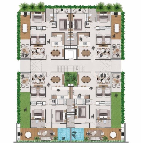 apartamentos - Proyecto en venta Punta Cana #22-2094 tres dormitorios, piscina, seguridad, Gym 6
