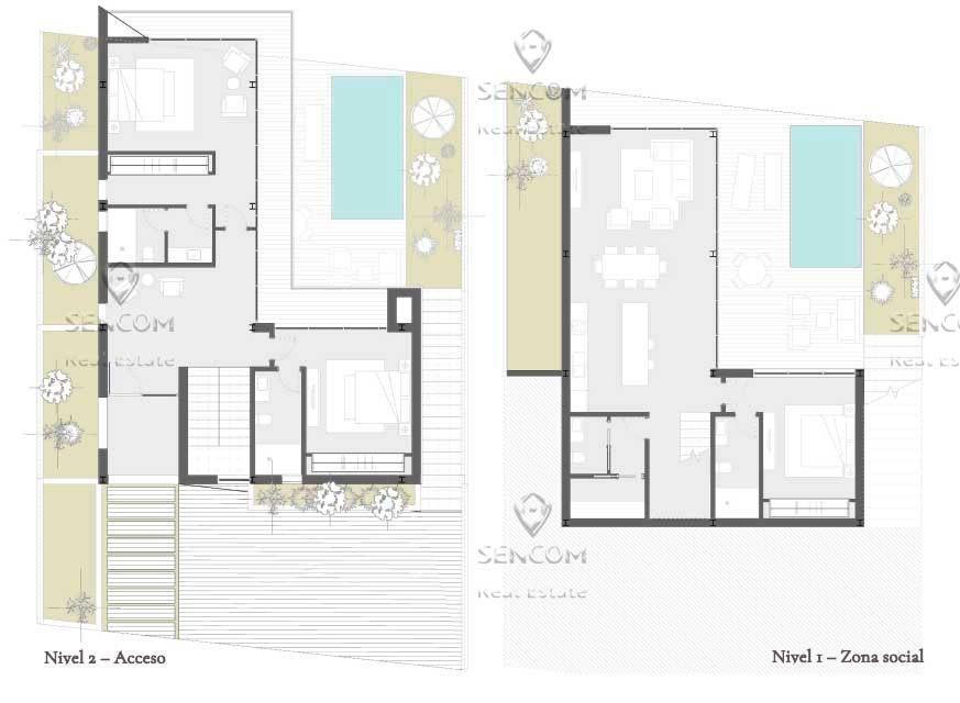 apartamentos - En Venta Villa de 3 Dormitorios en la Comunidad Exclusiva con Playa Privada Cana 6