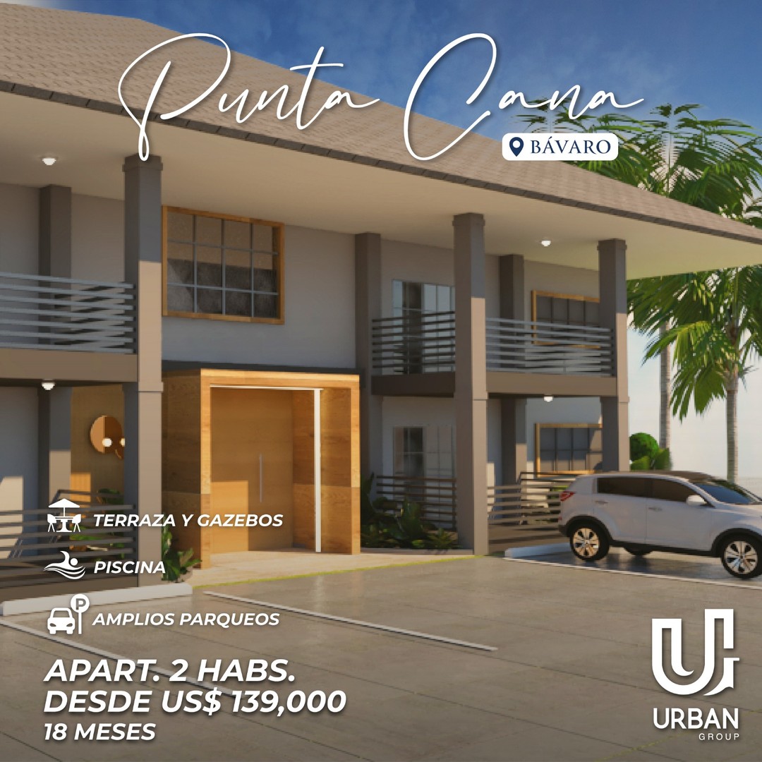 apartamentos - Apartamentos de 2 Habitaciones desde US$139,000 En Punta Cana