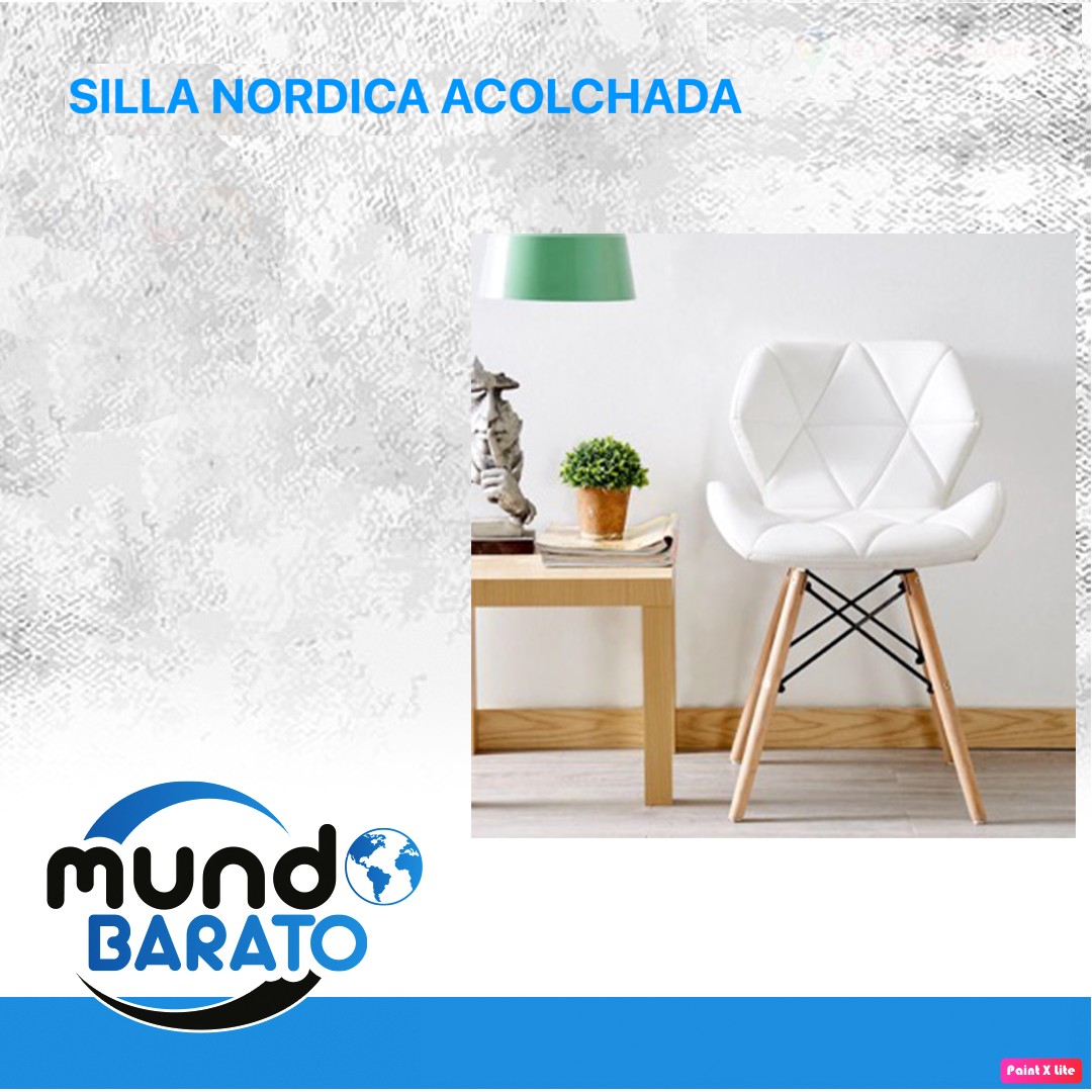 muebles y colchones - Sillas nordicas acolchadas en piel, para comedor, elegante, moderna.  0