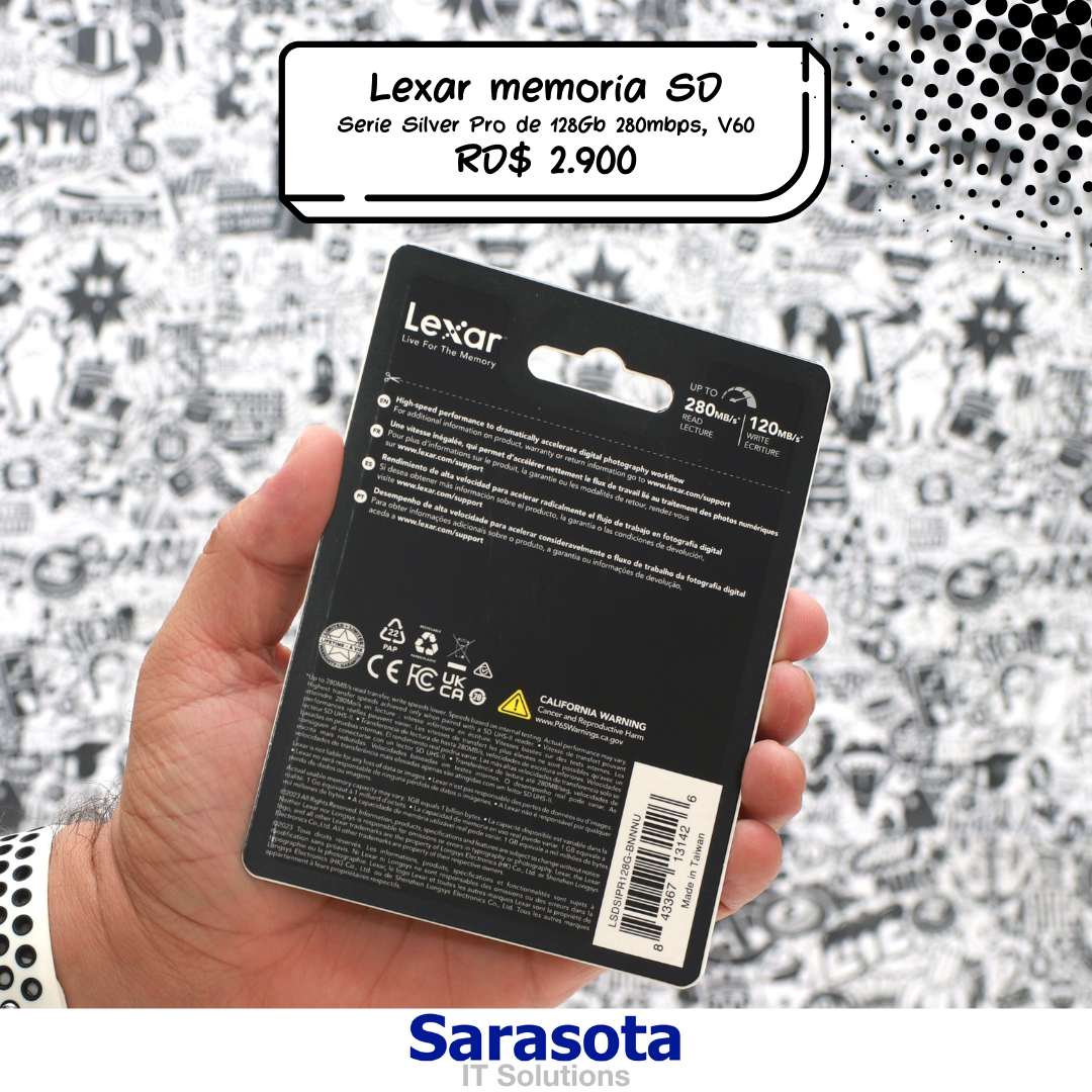 accesorios para electronica - Lexar Silver Pro Memoria SD V60 UHSII de 128Gb 1