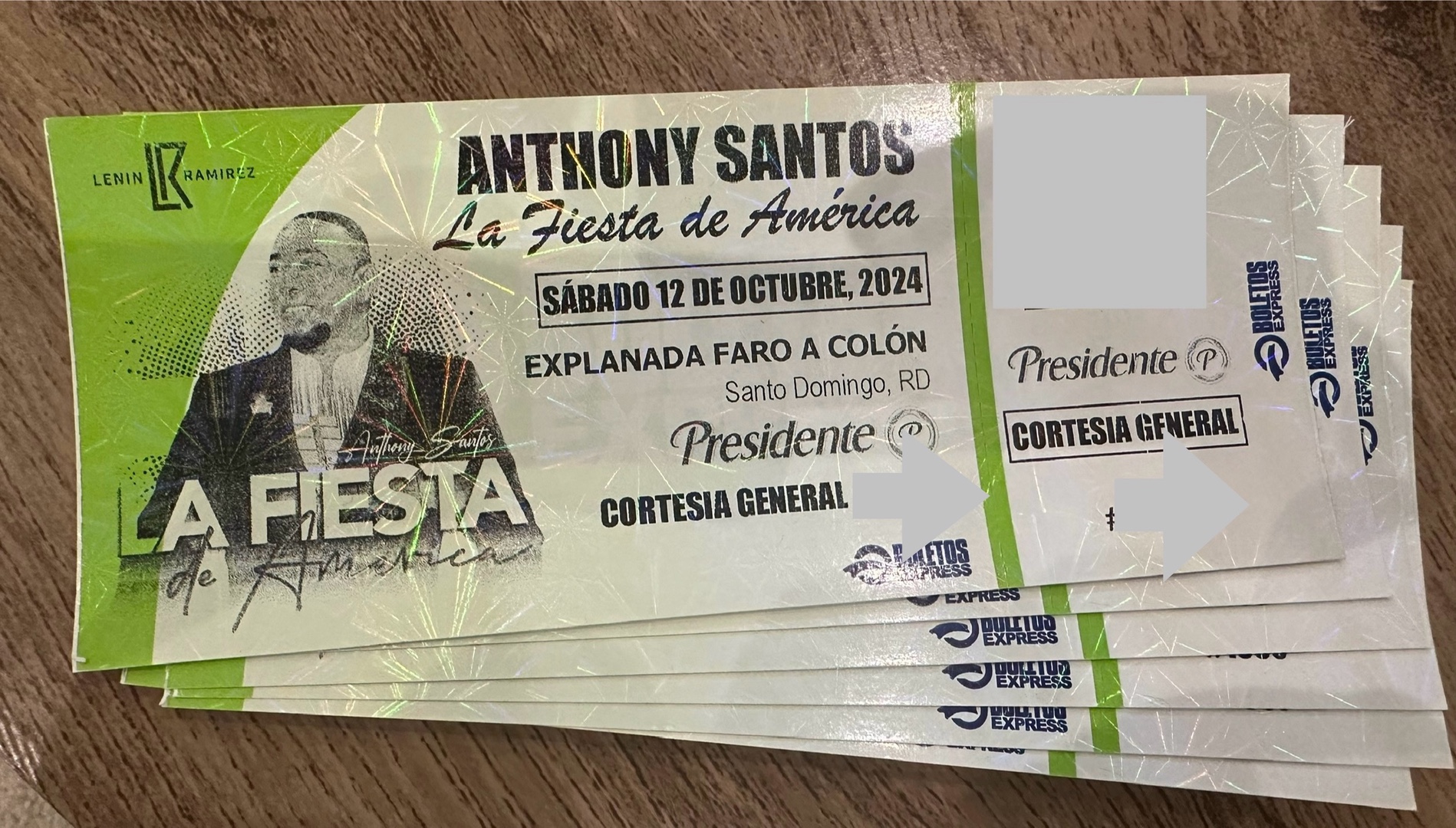 taquillas para eventos - Boletos Anthony santos sábado 12 de octubre 