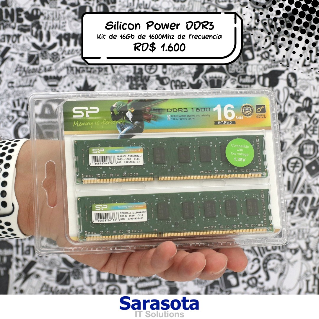 accesorios para electronica - Kit DDR3 16Gb Silicon Power DDR3 1600Mhz Garantía