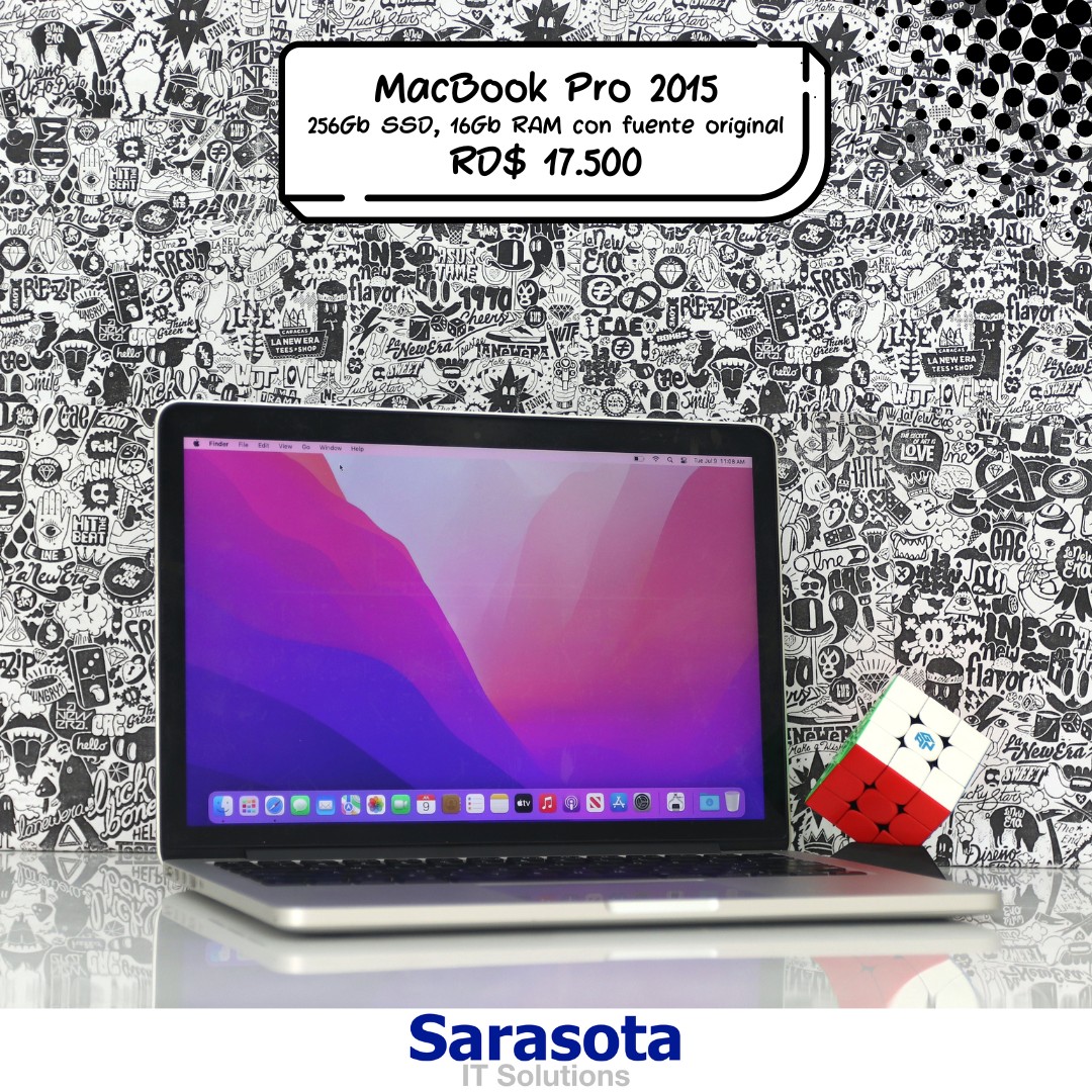 computadoras y laptops - Apple Macbook Pro Retina 2015 256Gb SSD y 16Gb RAM de 13"