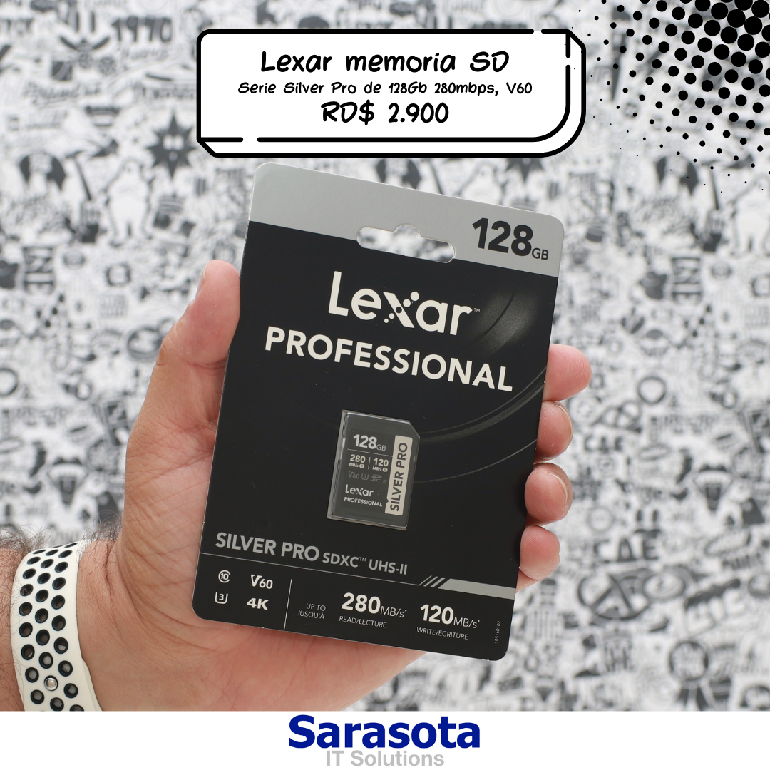 accesorios para electronica - Lexar Silver Pro Memoria SD V60 UHSII de 128Gb