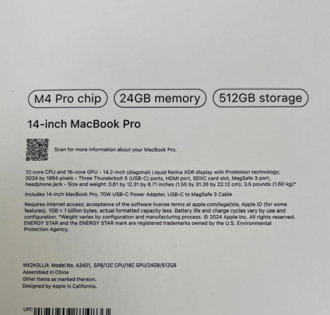 computadoras y laptops - 2024 MacBook Pro M4 Pro 14 Pulgadas 24GB/512GB  0